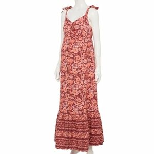 Sonoma Red Floral Maxi Dress